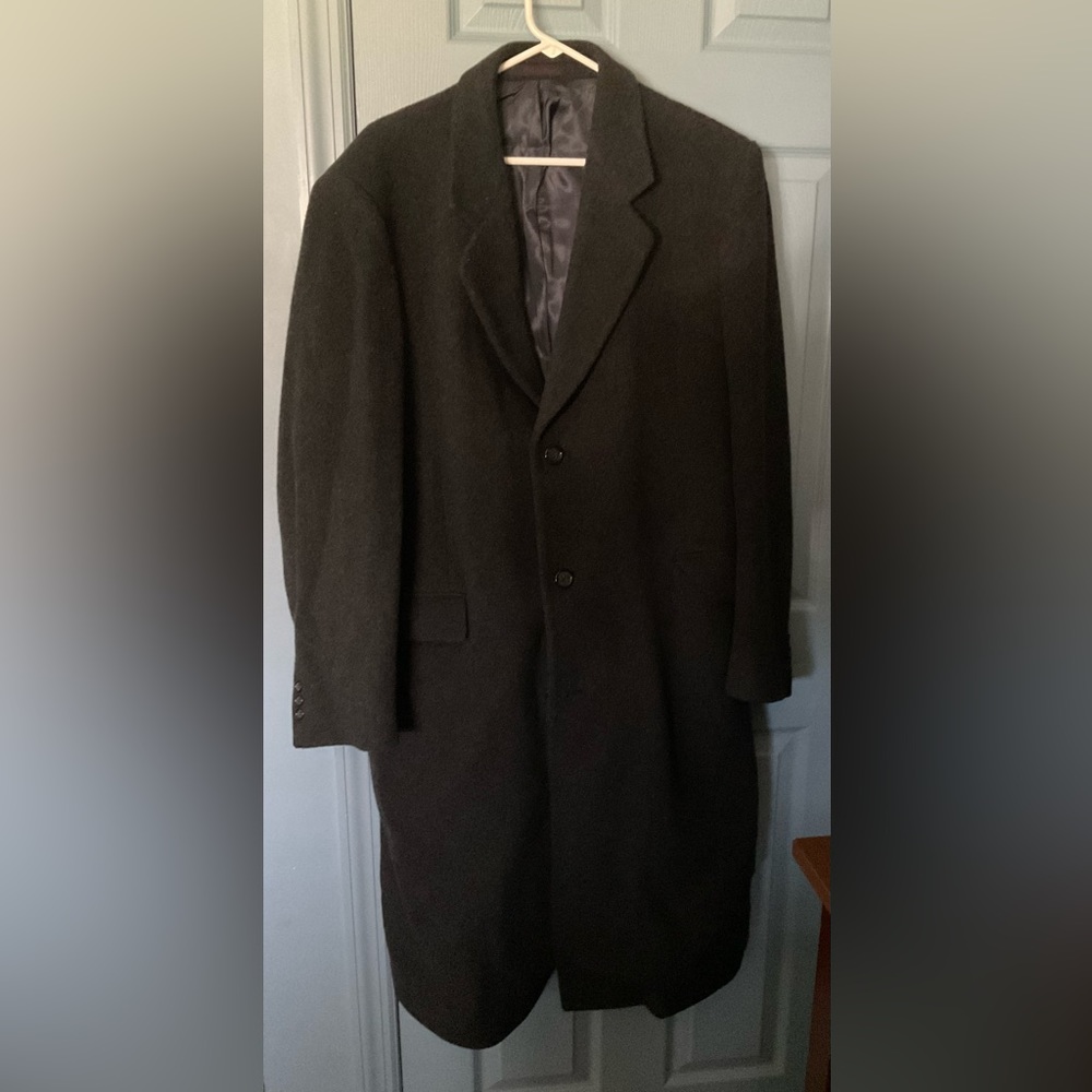 Mens long wool blend coat
